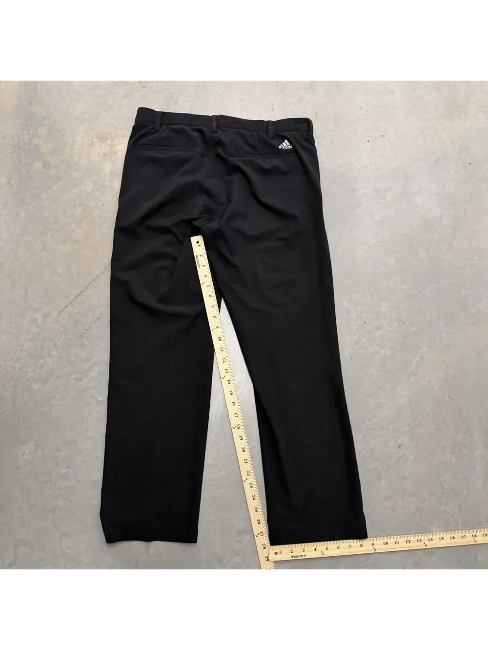 Adidas Golf Pants Mens 34x30 Black Performance Stretch Flat Front Casual